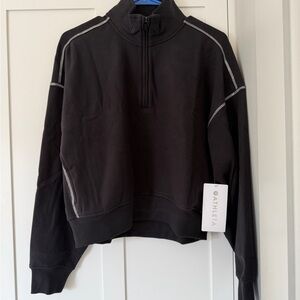 Athleta Forever Fleece 1/2 Zip High Hip Sweatshirt